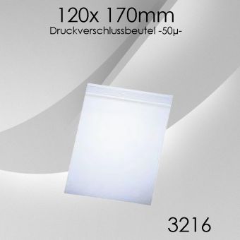 Druckverschlussbeutel 120x 170mm 50µ 