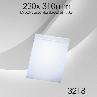Druckverschlussbeutel 220x 310mm 50my 