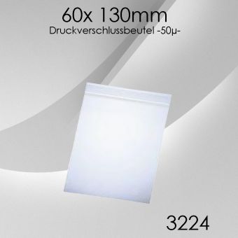 1.000 Druckverschlussbeutel 613 | 60x 130mm 50µ 