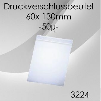 1.000 Druckverschlussbeutel 613 | 60x 130mm 50µ 