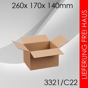 250x Faltkarton C22 - 260x 170x 140mm 