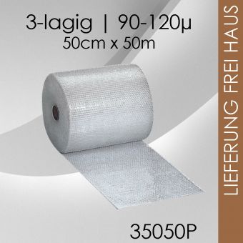 Luftpolsterfolie 3-lagig - 50cm x 50m - Premium 