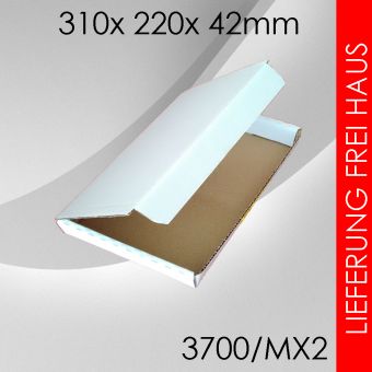 1.400x Maxibriefkarton Gr. 2 - 310x 220x 42mm - weiß 