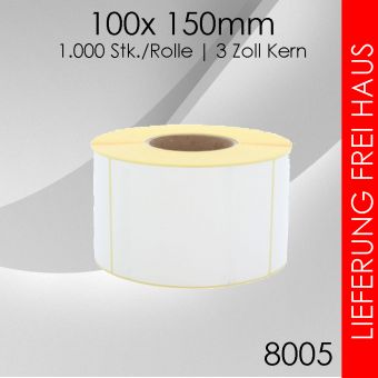 4 Rollen à 1.000 Stk. Thermoetiketten 100x 150mm 
