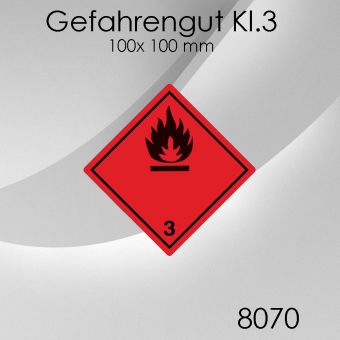 8x 1.000 Stk. Etiketten Gefahrgut Klasse 3 100x 100mm 