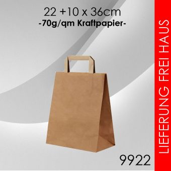 Kraftpapier Tragetaschen 22 x 36cm 