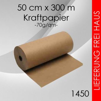 Ab 2 Rollen Kraftpapier 50cm x 300m - 70g/m² braun 
