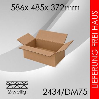 Faltkarton 2-wellig DM75 - 586x 485x 372mm 