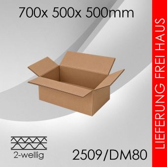 160x Faltkarton 2-wellig DM80 - 700x 500x 500mm 