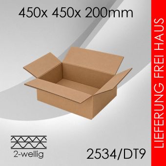Faltkarton 2-wellig DT9 - 450x 450x 200mm 