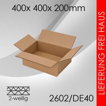Faltkarton 2-wellig DE40 - 400x 400x 200mm 