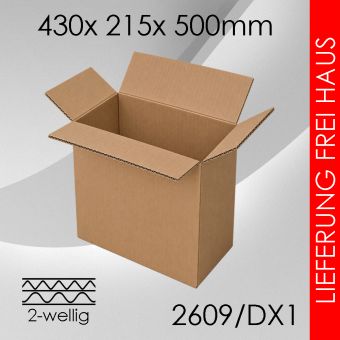 Faltkarton 2-wellig DX1 - 430x 215x 500mm 