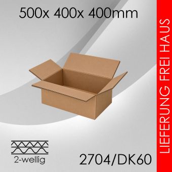 Faltkarton 2-wellig DK60 - 500x 400x 400mm 