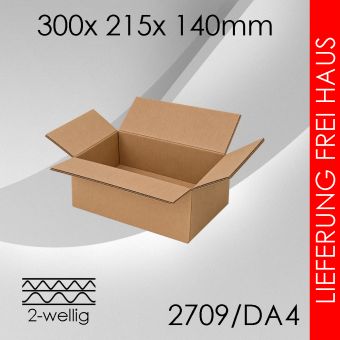 880x Faltkarton 2-wellig DA4 - 300x 215x 140mm 