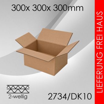 Faltkarton 2-wellig DK10 - 300x 300x 300mm 