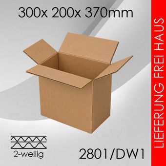 Faltkarton 2-wellig DW1 - 300x 200x 370mm 