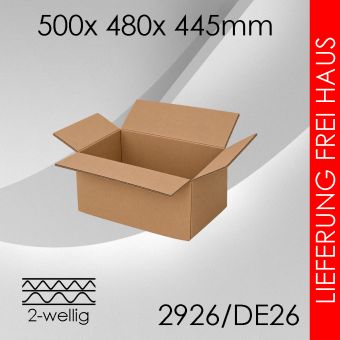 Faltkarton 2-wellig DE26 - 500x 480x 445mm 100 Stück