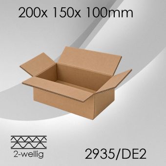 60x Faltkarton 2-wellig DE2 - 200x 150x 100mm 
