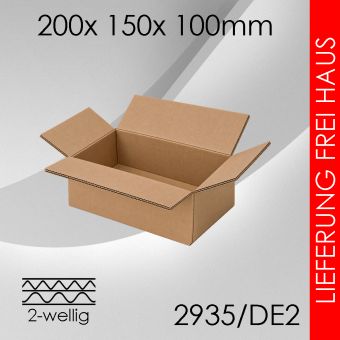 540x Faltkarton 2-wellig DE2 - 200x 150x 100mm 
