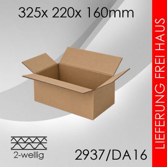 70x Faltkarton 2-wellig DA16 - 325x 220x 160mm 
