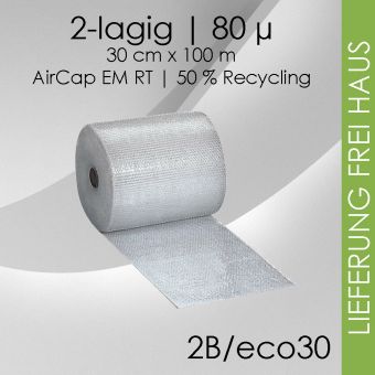 Luftpolsterfolie 30cm x 100m - Business 80µ 12 Rollen