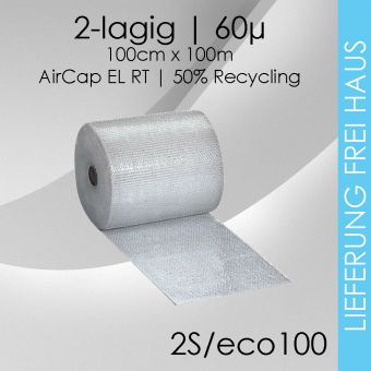 Luftpolsterfolie 100cm x 100m - Standard 50-60µ 16 Rollen
