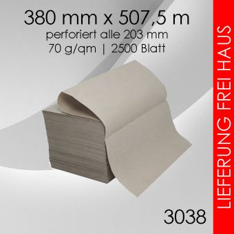40x 38cm x 507,5m Schrenzpapier Füllpapier gefalzt 