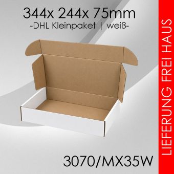 Kleinpaket MX35W - 344x 244x 75mm weiß 