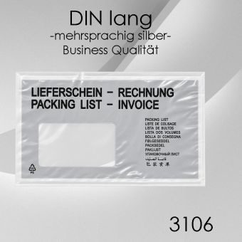 BUSINESS Lieferscheintaschen DIN lang SILBER 