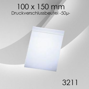 Druckverschlussbeutel 100x 150mm 50µ 