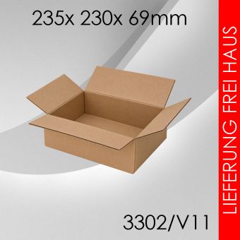 600x Faltkarton V11 - 235x 230x 69mm 