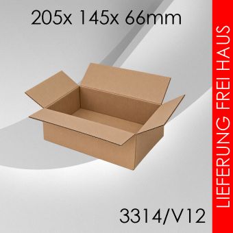 400x Faltkarton V12 - 205x 145x 66mm 