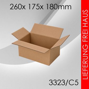 600x Faltkarton C5 - 260x 175x 180mm 
