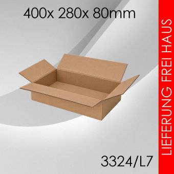 125x Faltkarton L7 - 400x 280x 80mm 