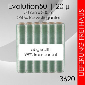 9x Handstretchfolie 50% Recycling 20µ 