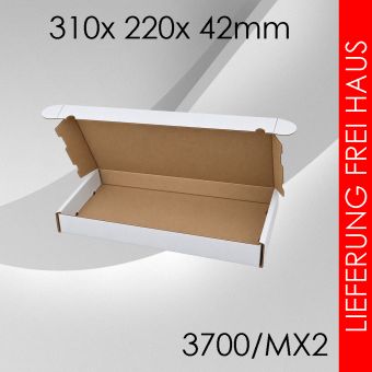 750x Maxibriefkarton Gr. 2 - 310x 220x 42mm - weiß 