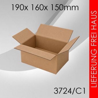 600x Faltkarton C1 - 190x 160x 150mm 