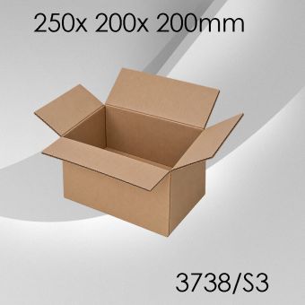50x Faltkarton S3 - 250x 200x 200mm 