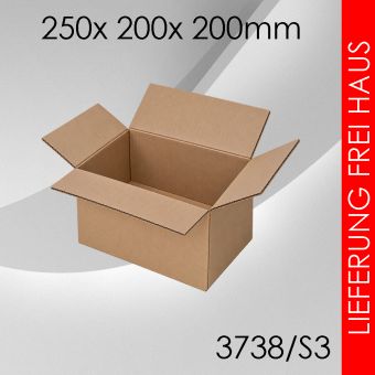 165x Faltkarton S3 - 250x 200x 200mm 