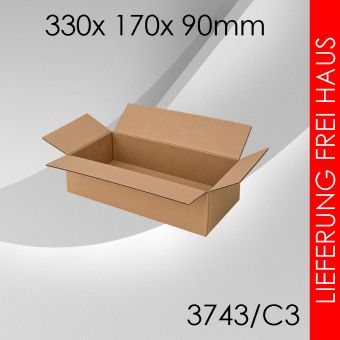 2.100x Faltkarton C3 - 330x 170x 90mm 