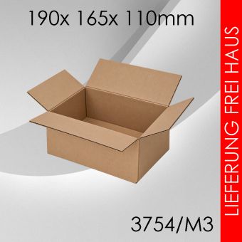 325x Faltkarton M3 - 190x 165x 110mm 
