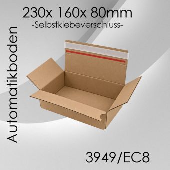 50x Automatikkarton EC8 - 230x 160x 80mm 