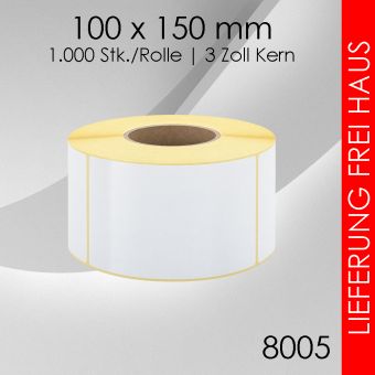 1000 Thermoetiketten 100x 150mm 3 Zoll Kern 