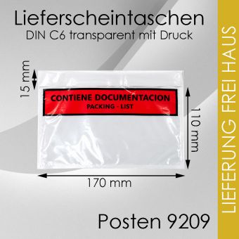 SoPo 18.000 Lieferscheintaschen DIN C6 transparent 