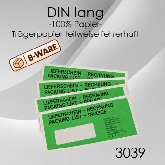 B-Ware Papier Lieferscheintaschen DIN lang 1.000 Stück