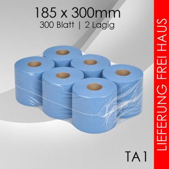 24x Putzrolle 18,5cm x 30cm | 300 Blatt (90m) 