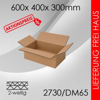 Faltkarton 2-wellig DM65 - 600x 400x 300mm 