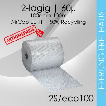 Luftpolsterfolie 100cm x 100m - Standard 50-60µ 