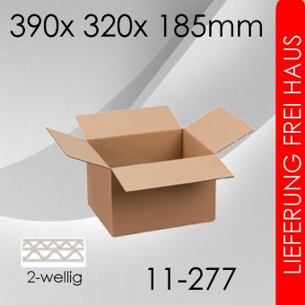 60x Faltkarton 2-wellig #277 - 390x 320x 185mm 