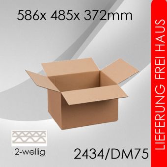 120x Faltkarton 2-wellig DM75 - 586x 485x 372mm 